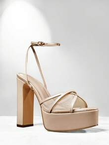 SHUZIA 女士时尚日常百搭踝带厚底凉鞋