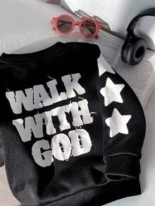 1 Stück lässiger Sportsweatshirt für Kleine Jungen im College-Stil mit großem Buchstabenmuster, schwarz mit Kapuze, geeignet für Kinderoutfits, Kleinkindkleidung für Kleine Jungen, Schulanfang, Jungensset, geeignet für Geburtstagsfeiern, Abendveranstaltungen, Aufführungen, Hochzeiten, Taufen, Eröffnungszeremonien, geeignet für den täglichen Gebrauch, Schule, Reisen, Sport, für Frühling, Herbst und Winter Saison