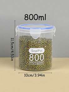 Airtight Grain Storage Container Plastic Food Canister With Locking Lid, Clear Dry Goods Organizer For Flour, Rice & Cereal | Kitchen Pantry Essentials - Clear - View 15