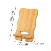 1/2 件装现代简约木质手机支架 - 符合人体工学，适合懒散人士，预留充电口，可拆卸设计，轻巧便携，节省空间，兼容 、桌面办公平板电脑，稳固便携，生日、家人、朋友礼物，手机支架，手机配件 - 原竹色 - 查看 6