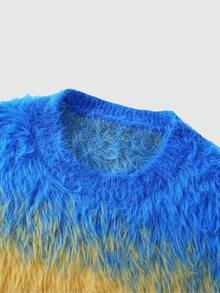 ROMWE MEN Street Life Áo len dài tay kẻ sọc phối màu thời trang thường ngày dành cho nam - Nhiều màu - Xem 3