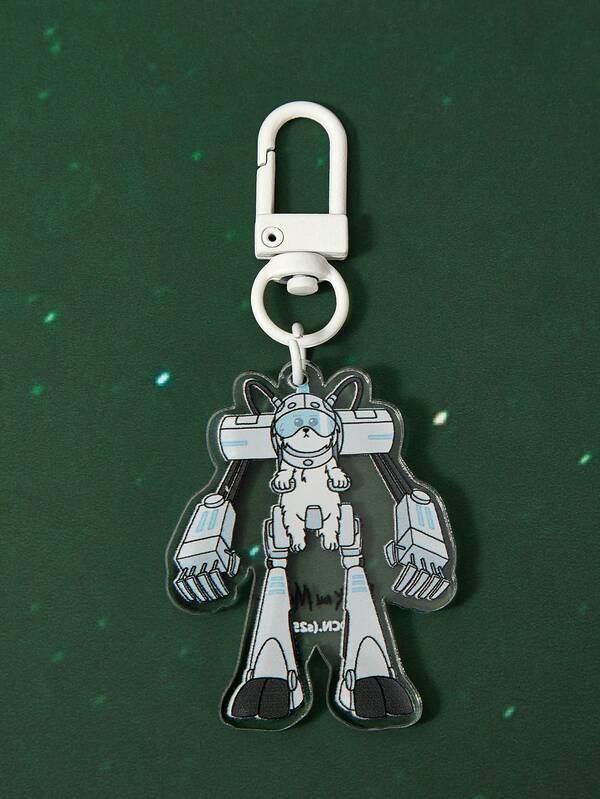 Rick and Morty X SHEIN Llavero acrílico con diseño de robot de dibujos animados de moda