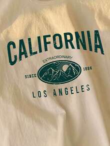 Manfinity Joysei 卡其色休闲字母图案无袖背心，男士，夏季