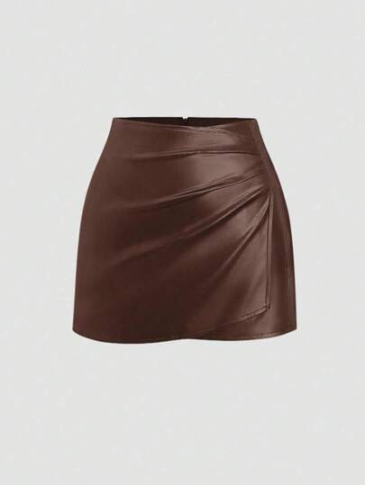 Sweetra Women's Sexy Bodycon Mini Skirt, Solid Black, Retro American Style, All Season