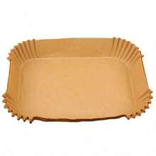 50/100 件，一次性空气炸锅内胆，适用于双空气炸锅，空气炸锅配件，防油，防水，烘焙用羊皮纸 | 矩形 | （8.6 英寸 - 棕色）
