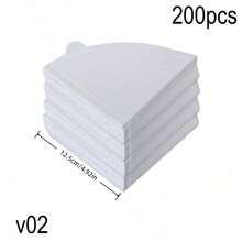 50/100/200pcs V-Shaped Coffee Filter Paper, Disposable Coffee Tea Filters For Pour Over And Drip Coffee Maker, High Quality Natural Wood Pulp, No Additives, Suitable For V01/V02 Filters, Perfect For Drip Coffee, Home And Travel Use - Multicolor - View 19