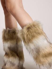 ROMWE Grunge Punk 1pair Leopard Print Stylish And Warm Leg Warmers For Women - Multicolor - View 5
