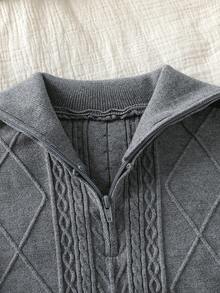 Genkimix Kids 2pcs/Set Girls Autumn/Winter Knitted Turtleneck Sweater Top & Skirt Outfit, Simple Elegant Style - Grey - View 4