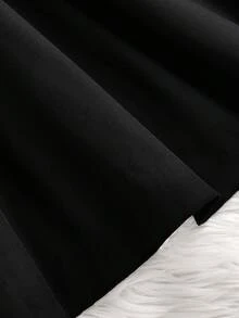 Sparklyn 女童公主风网眼黑色连衣裙，时尚优雅 - 黑色 - 查看 6