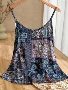 Rusticease Top sin mangas de estilo bohemio versátil para mujer, verano - Multicolor - Ver 2