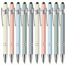 Paquete de 10 bolígrafos retráctiles de metal con puntas de lápiz táctil para pantalla - Punta media, escritura suave, agarre antideslizante, compatible con varios dispositivos - Ideal para uso diario, a partir de 14 años, de vuelta a la escuela - Multicolor - Ver 7