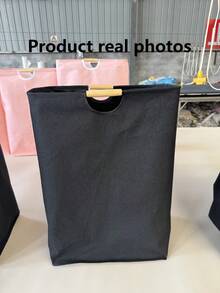 1 件亚麻脏衣篮，可折叠手持式织物洗衣篮，适用于卧室/浴室，简约设计可折叠储物篮，大容量，可容纳玩具、亚麻布