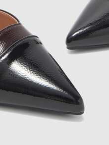 CUCCOO BIZCHIC Women's Pointed Toe Contrast Color Buckle Design Fashionable High Heels For Daily Wear - Black - View 7