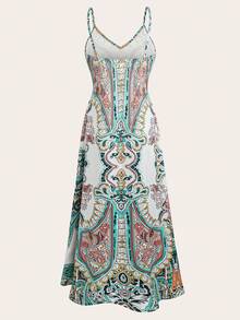 EMERY ROSE Allover Print Cami Dress For Summer Maxi Vacation Beach Outfits Women - Multicolor - View 2