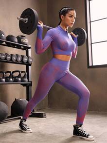 Powerista Women's Striped High Waist Casual Fitness Leggings - Multicolor - View 2