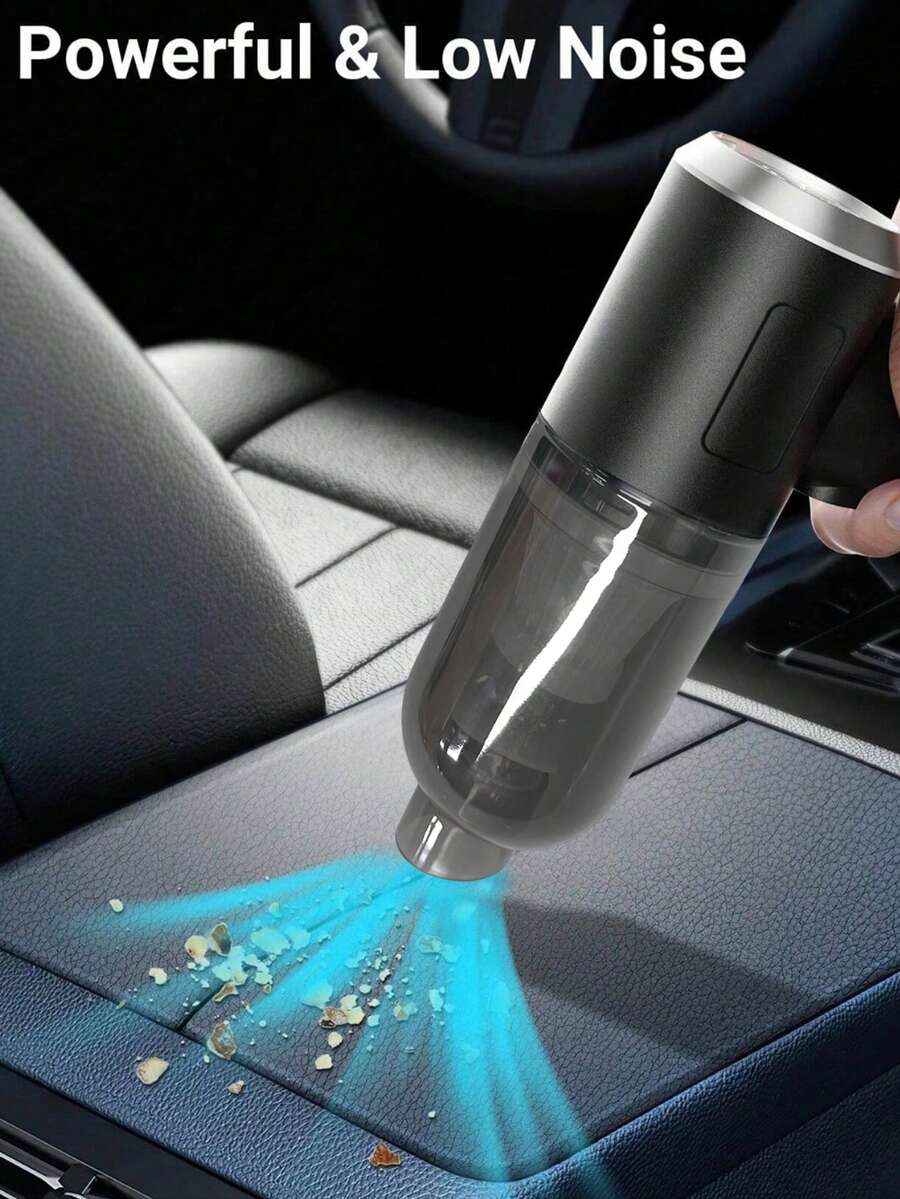 1 件车载家用吸尘器，便携式大功率无绳干湿两用吸尘器，迷你无线手持式家用除尘器，适用于家庭和汽车，吸力强劲，可充电