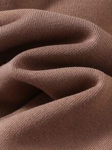 Cozy Pixies Baby Boy Letter Pattern Contrast Color Patchwork Soft Knit Sweatshirt - Brown - View 8