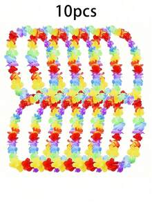 5/10/20/30/40/50件装，夏威夷花环项链，热带夏威夷花卉主题派对礼品，头饰，节日婚礼，海滩生日装饰，派对用品，花环，头饰，节日婚礼，海滩生日装饰，圣诞节 - 顏色 - 查看 23