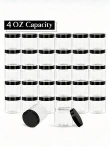 10 lọ nhựa trong suốt có nắp | Hộp tròn kiểu Mason có thể tái sử dụng đựng trái cây khô, mật ong, các loại hạt và đồ dùng nhà bếp - Trong sáng - Xem 9