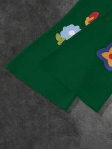 Manfinity EMRG 男士休闲图案印花抽绳宽松运动裤 - 綠色 - 查看 6