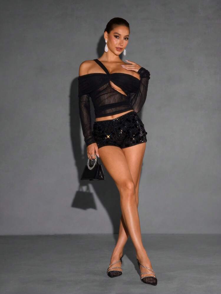 CUCCOO SZL Fashionable & Elegant Black Mesh Breathable Women's High Heels, Comfortable & Versatile Party/Event Pumps