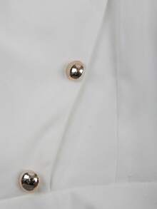 Franclia Váy xòe tay bồng cổ thuyền dệt cỡ lớn, eo bó, thu/đông - trắng - Xem 4