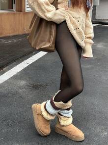 Dazy Kids Teen Girls Casual Everyday Commute Versatile Thermal Lined Black Leggings