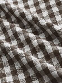 HIMLAND Áo sơ mi nam dệt kẻ caro dài tay cài nút phía trước - Cà phê nâu - Xem 4