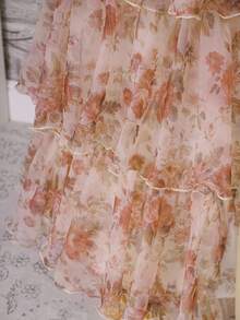 SHEIN MOD 复古两件套复古碎花连衣裙，节日、海滩、日常、波西米亚风、Y2K、西部风、女士早午餐、夏威夷女士、女士派对连衣裙、生日、婚礼宾客连衣裙、女士婚礼宾客连衣裙、碎花欧根纱连衣裙、欧根纱裙、花园派对连衣裙、夏季裙子、布里奇顿茶会连衣裙 - 彩色 - 查看 5