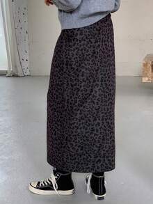 Dazy Kids 少女休闲豹纹开衩裙