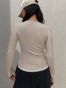 FRIFUL Damen Lässig einfarbiges thermisch gefüttertes Engtrikot, Herbst/Winter