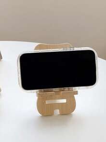 1/2 件装现代简约木质手机支架 - 符合人体工学，适合懒散人士，预留充电口，可拆卸设计，轻巧便携，节省空间，兼容 、桌面办公平板电脑，稳固便携，生日、家人、朋友礼物，手机支架，手机配件 - 原竹色 - 查看 10