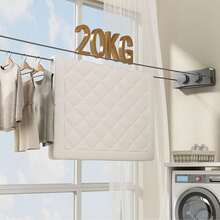 1件装可伸缩隐形室内/阳台钢制晾衣绳，浴室可伸缩晾衣绳，春季简约风，夏季上衣 - 彩色 - 查看 4