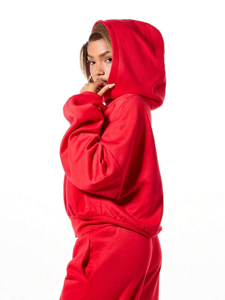 SUMWON WOMEN Felpa con cappuccio oversize con grafica universitaria e tasca centrale