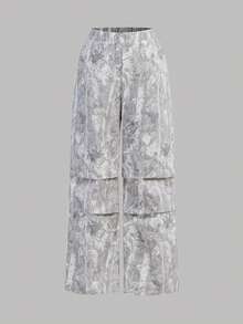 SHEIN Girlism 少女印花连帽衫、吊带背心和裤子休闲套装 - 彩色 - 查看 7