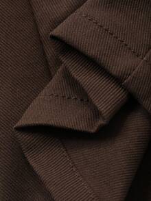 DAZY Young Boy Casual Versatile Commute Loose Solid Color Pants - Brown - View 7