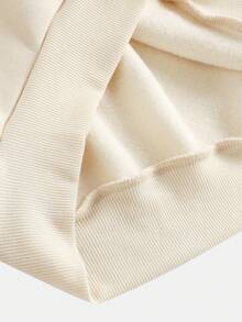 SHEIN 2 件套青少年女孩针织宽松字母和心形印花保暖内衬圆领运动衫和阔腿裤套装，秋冬 - 杏色 - 查看 6