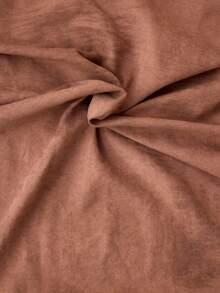 SHEIN Frenchy Blusa Casual Plus Size com Babado na Barra, Cor Sólida, Outono - Castanho - Visão 7