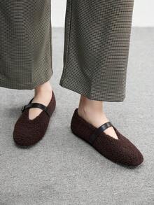 CUCCOO BIZCHIC Women's Fashion Commuter Versatile Casual Mary Jane Flat Shoes For Christmas Spring Shoes - Chocolate Brown - View 4