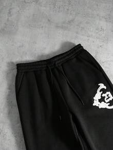 PAVTROS Ensemble deux pièces pour hommes composé d'une veste de mode confortable avec broderie et d'un pantalon long à taille élastique. Ensemble jogging noir, tenue de ville Y2K avec sweat-shirt à capuche et pantalon pour hommes - Noir - Voir 8