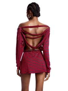 LYSMO Robe mini femme à rayures color-block