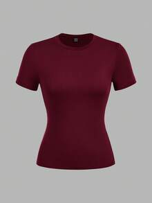 SHEIN EZwear 3pcs Women Casual Crew Neck Bodycon Long Sleeve T-Shirt Set - Multicolor - View 5