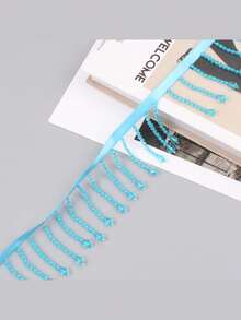 1 Yard Crystal Bead Fringe Trim - Pearl Tassel Edging For Costume Curtain Veil Decor, DIY Glamorous Stage Wear & Home Embellishment