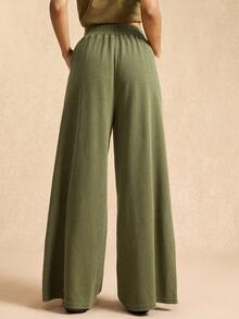 Easelle 复古游牧水洗宽松高腰阔腿舒适女式运动裤 - 彩色 - 查看 3