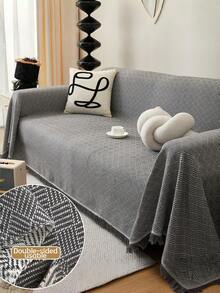 Cirelle Solid Color Sofa Cover With Unique Patterns, Demonstrating The Elegant Style Of Nordic Design. Furniture Protection Cover, With A Soft And Elastic Bottom, Washable, Suitable For Preventing Damage Caused By Pets, Is A High-Quality Sofa Cover. - sofa cover - View 2