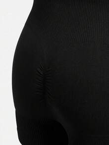 SHEIN Mono de tirantes de maternidad con pantalones cortos - Negro - Ver 3