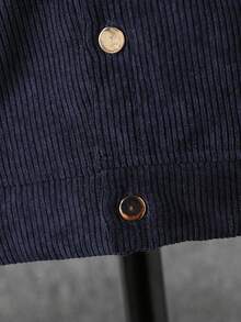 1件男童休闲韩版灯芯绒加厚外套，简约方便日常穿着及户外活动，秋冬季保暖保暖。 - 藏蓝色 - 查看 6