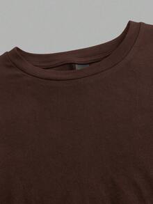 SHEIN EZwear Bộ 2 áo thun tay ngắn cổ tròn đơn giản, tối giản, thích hợp cho mùa xuân/hè - Nhiều màu - Xem 8