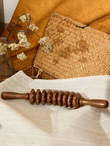 Cirelle Wood Therapy Massage Roller Tools,Manual Massage Roller Stick For Body Sculpting,Lymphatic Drainage,Cellulite Massage & Wooden Muscle Roller Stick For Waist And Thigh, Stomach Rolling,School,Back To School,Travel,Travel Essentials,Home Essentials,Spa,Massage Tool,Massage,Massager,Spa - Coffee Brown - View 4