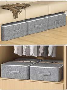 1pc Extra Wide Under The Bed Storage Box Large Capacity Flat Design Drawer Style Organizer For Clothes Blankets Seasonal Clothing Bed Frame Space Saving Household Closet Multipurpose Container - Dark Grey - View 11